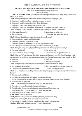 Đề kiểm tra học kỳ II - Năm học 2013 - 2014 môn Ngữ văn lớp 7